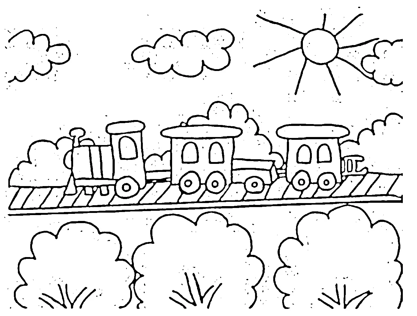 kereta api lokomotif thomas Black and white pictures coloring book 028
